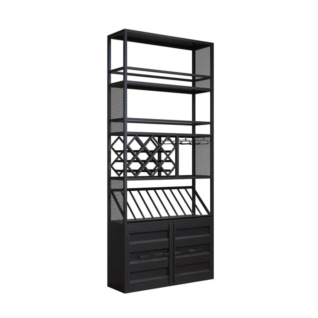 Casier à vin industriel polyvalent en métal avec armoire