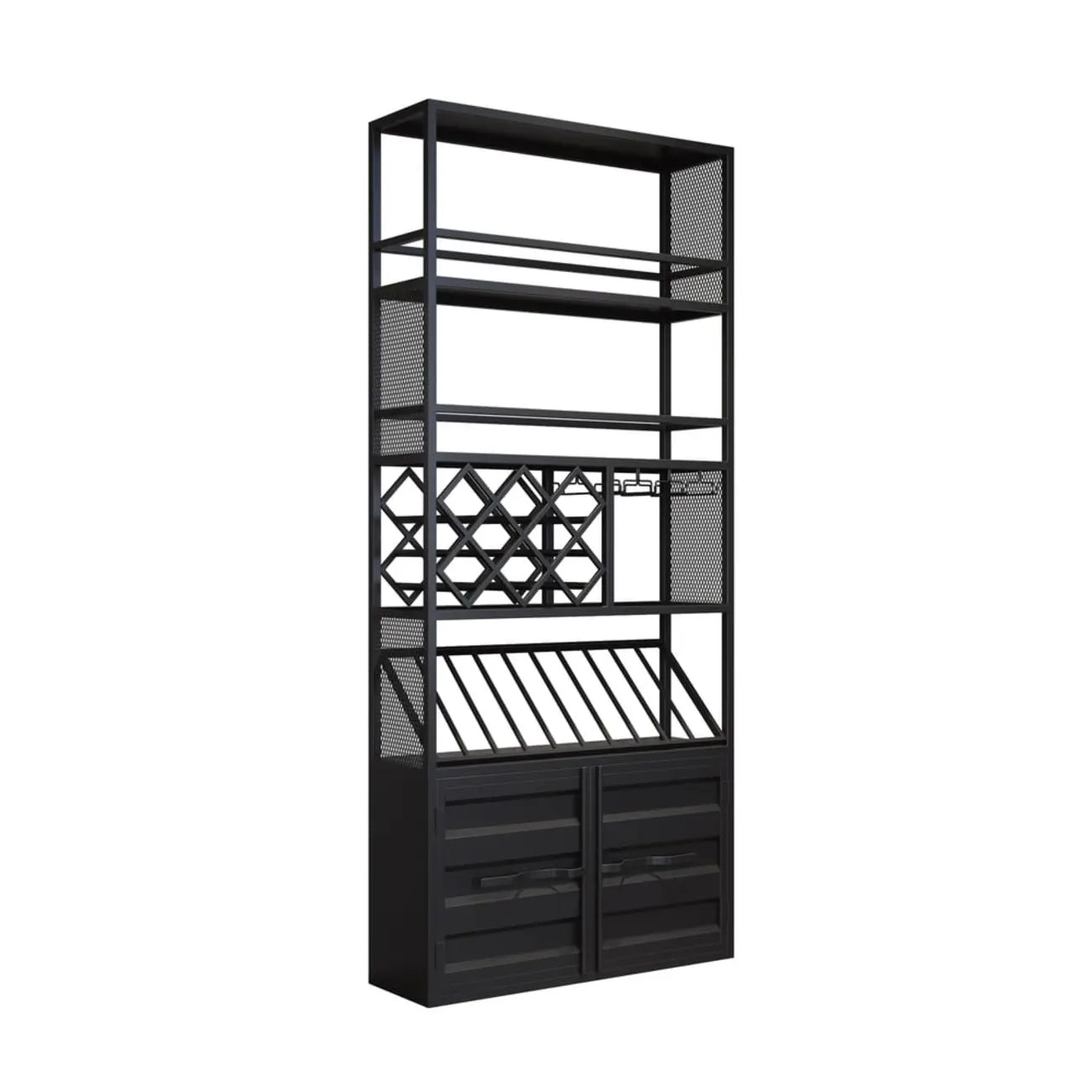 Casier à vin industriel polyvalent en métal avec armoire