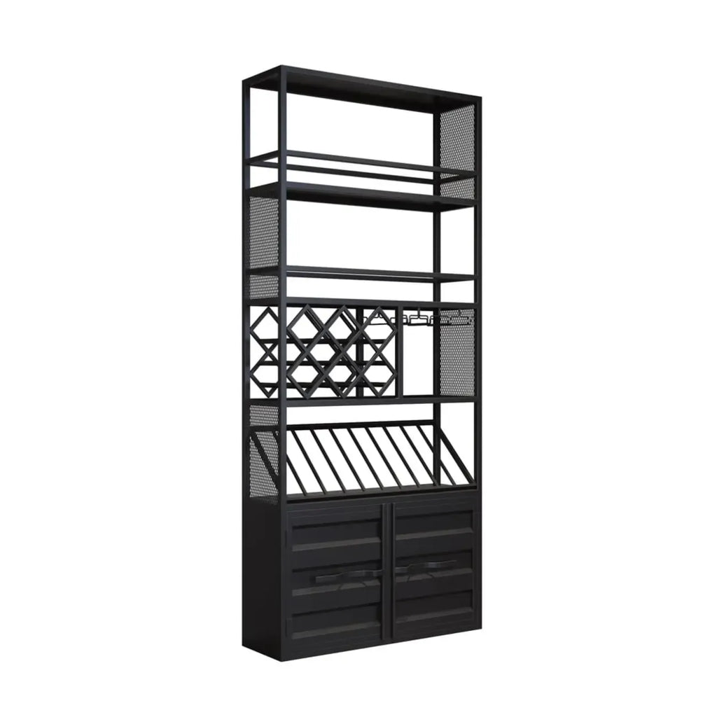 Casier à vin industriel polyvalent en métal avec armoire