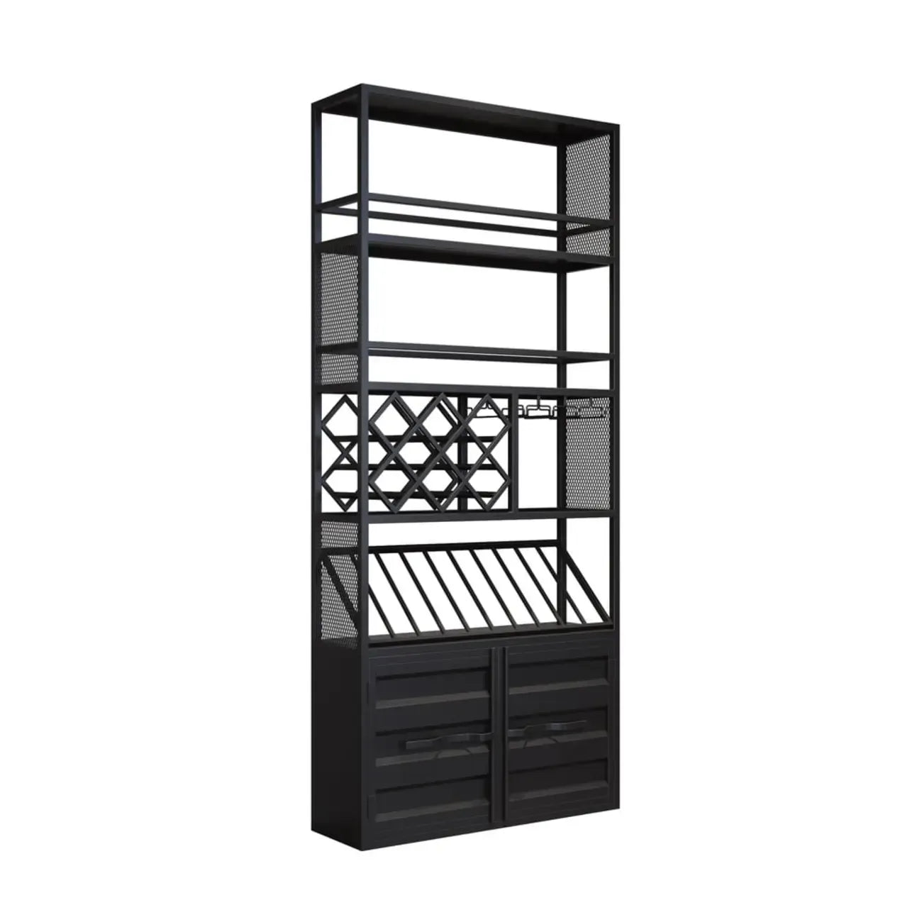 Casier à vin industriel polyvalent en métal avec armoire