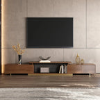 Meuble TV extensible en noyer avec rangement ouvert