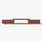 Meuble TV extensible en noyer avec rangement ouvert