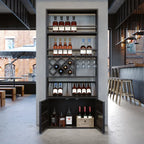 Casier à vin industriel polyvalent en métal avec armoire