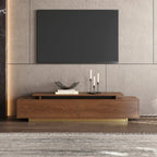 Meuble TV extensible en noyer avec rangement ouvert