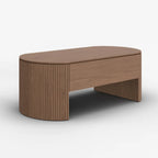 Table basse ovale en bois à plateau relevable de style moderne du milieu du siècle