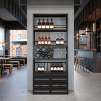 Casier à vin industriel polyvalent en métal avec armoire