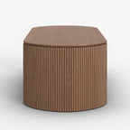 Table basse ovale en bois à plateau relevable de style moderne du milieu du siècle