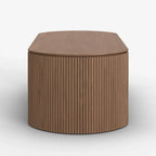Table basse ovale en bois à plateau relevable de style moderne du milieu du siècle