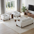 Table d'appoint convertible en forme de C en bois de noyer avec rangement