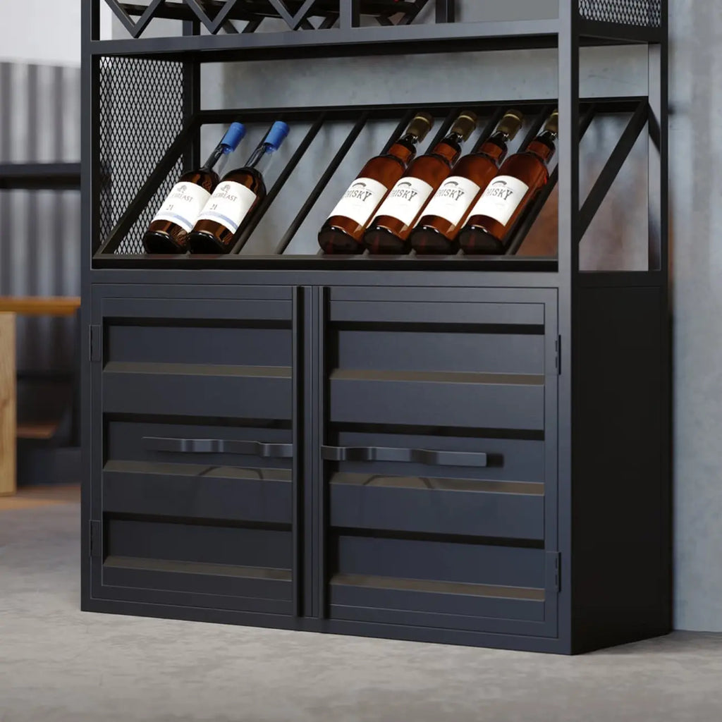 Casier à vin industriel polyvalent en métal avec armoire