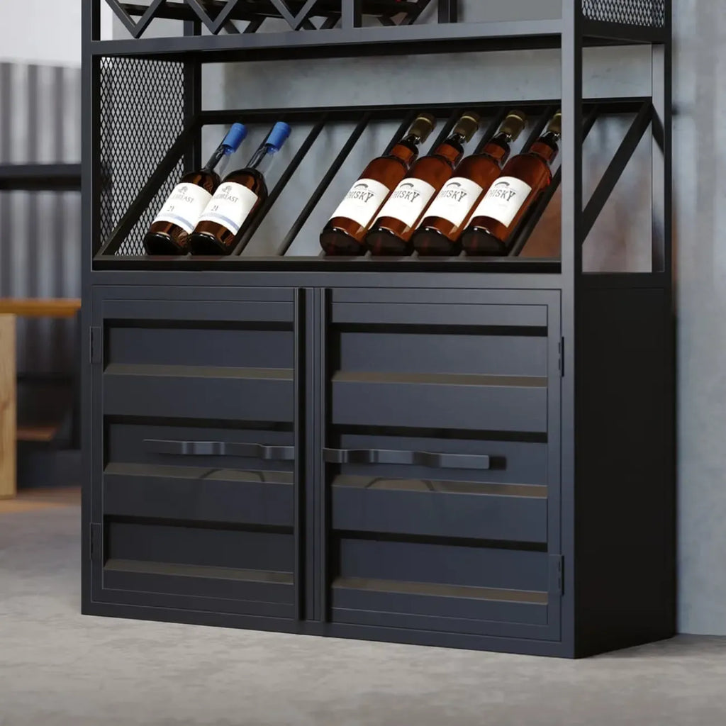 Casier à vin industriel polyvalent en métal avec armoire