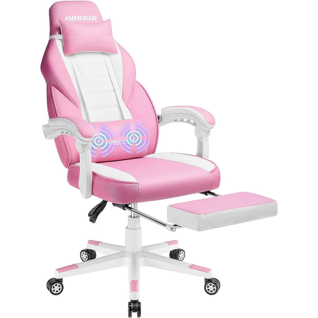 Chaise de jeu BOSSIN style racing, chaise de jeu grande taille supportant jusqu'à 136 kg (300 lbs), dossier haut, chaise d'ordinateur