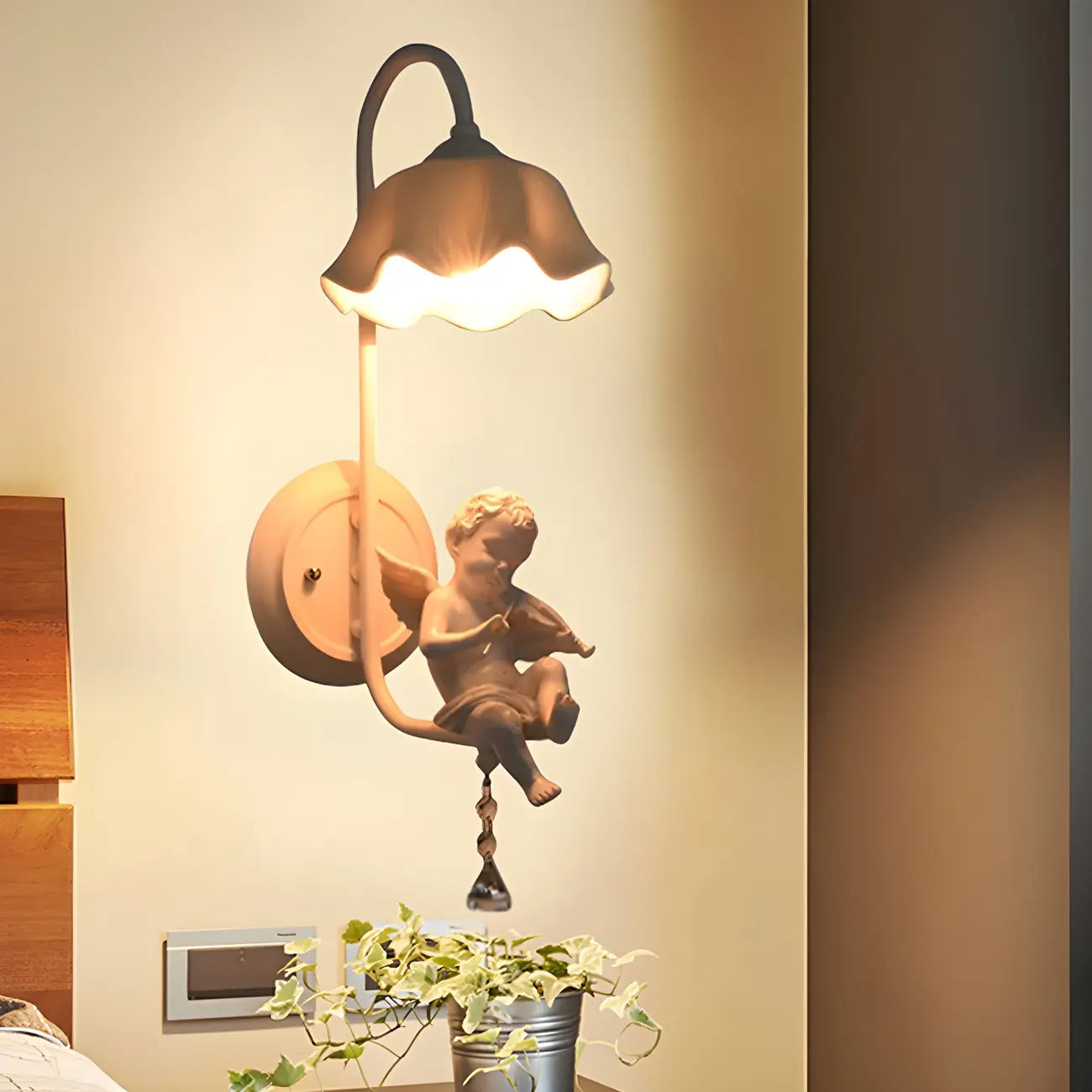Applique murale en céramique en forme d'ange pour chambre d'enfant