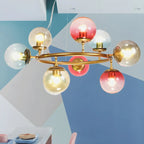 Lustre sphérique annulaire multicolore moderne