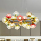 Lustre sphérique annulaire multicolore moderne