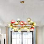 Lustre sphérique annulaire multicolore moderne