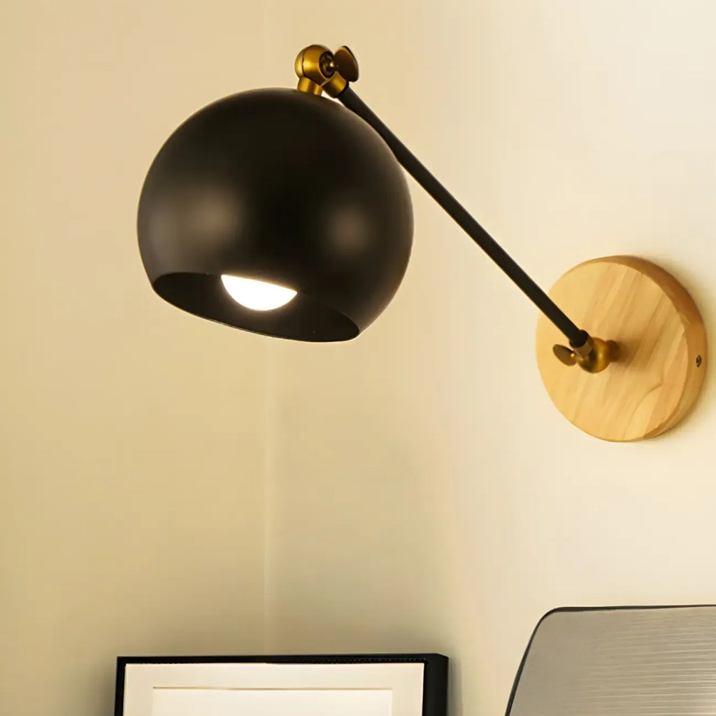 Applique murale LED moderne noire réglable