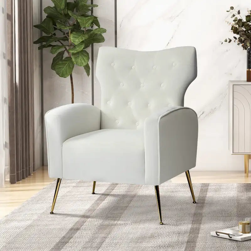 Poltrona trapuntata Abadiana Accent con base in metallo di HULALA HOME