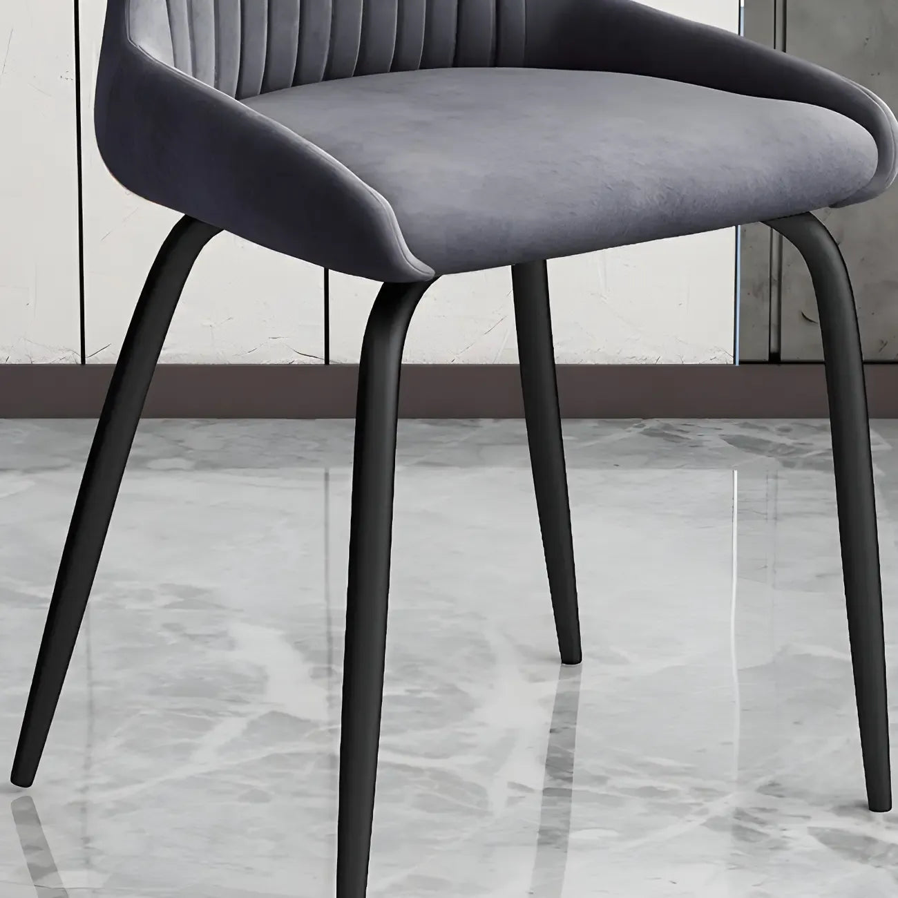 Chaises de cuisine/salle à manger industrielles gris foncé sans accoudoirs
