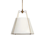 Lustre minimaliste en métal et tissu blanc