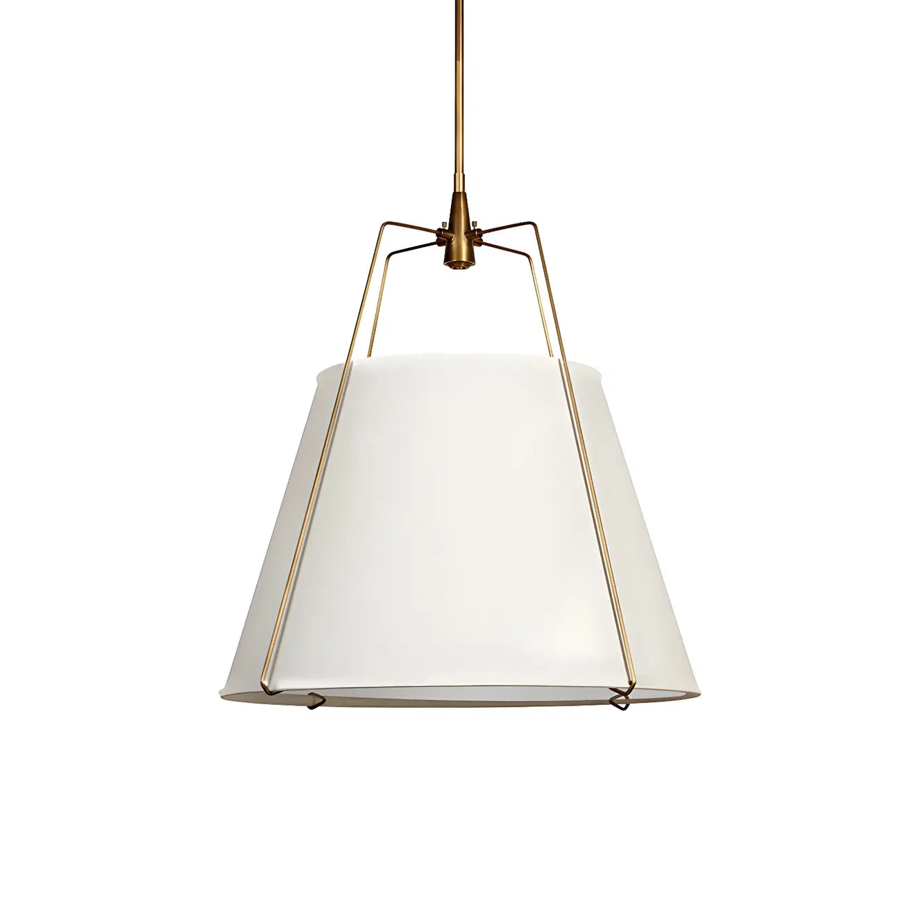 Lustre minimaliste en métal et tissu blanc