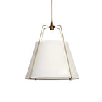 Lustre minimaliste en métal et tissu blanc