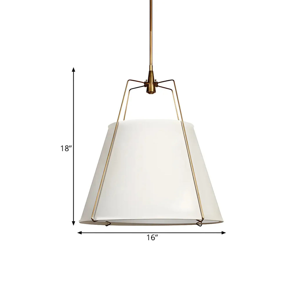 Lustre minimaliste en métal et tissu blanc