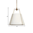 Lustre minimaliste en métal et tissu blanc