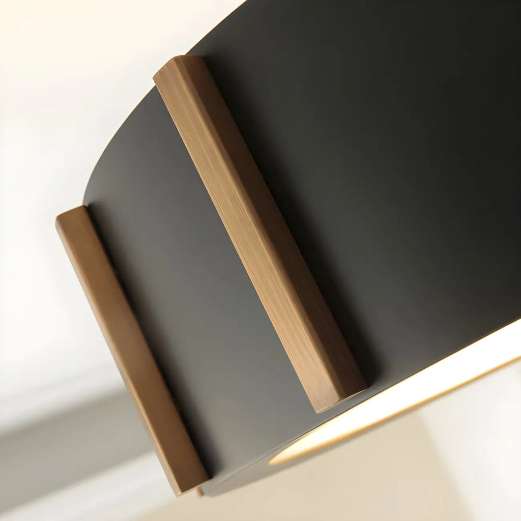 Plafonnier semi-encastré rond rustique en métal avec LED pour chambre à coucher