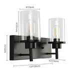 Applique murale industrielle cylindrique en verre noir pour salle de bain