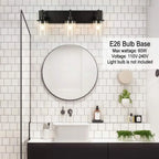 Applique murale industrielle cylindrique en verre noir pour salle de bain