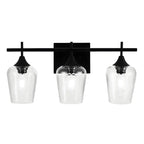 Applique da bagno a 3 luci in stile industriale con paralume in vetro e LED