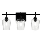 Applique da bagno a 3 luci in stile industriale con paralume in vetro e LED