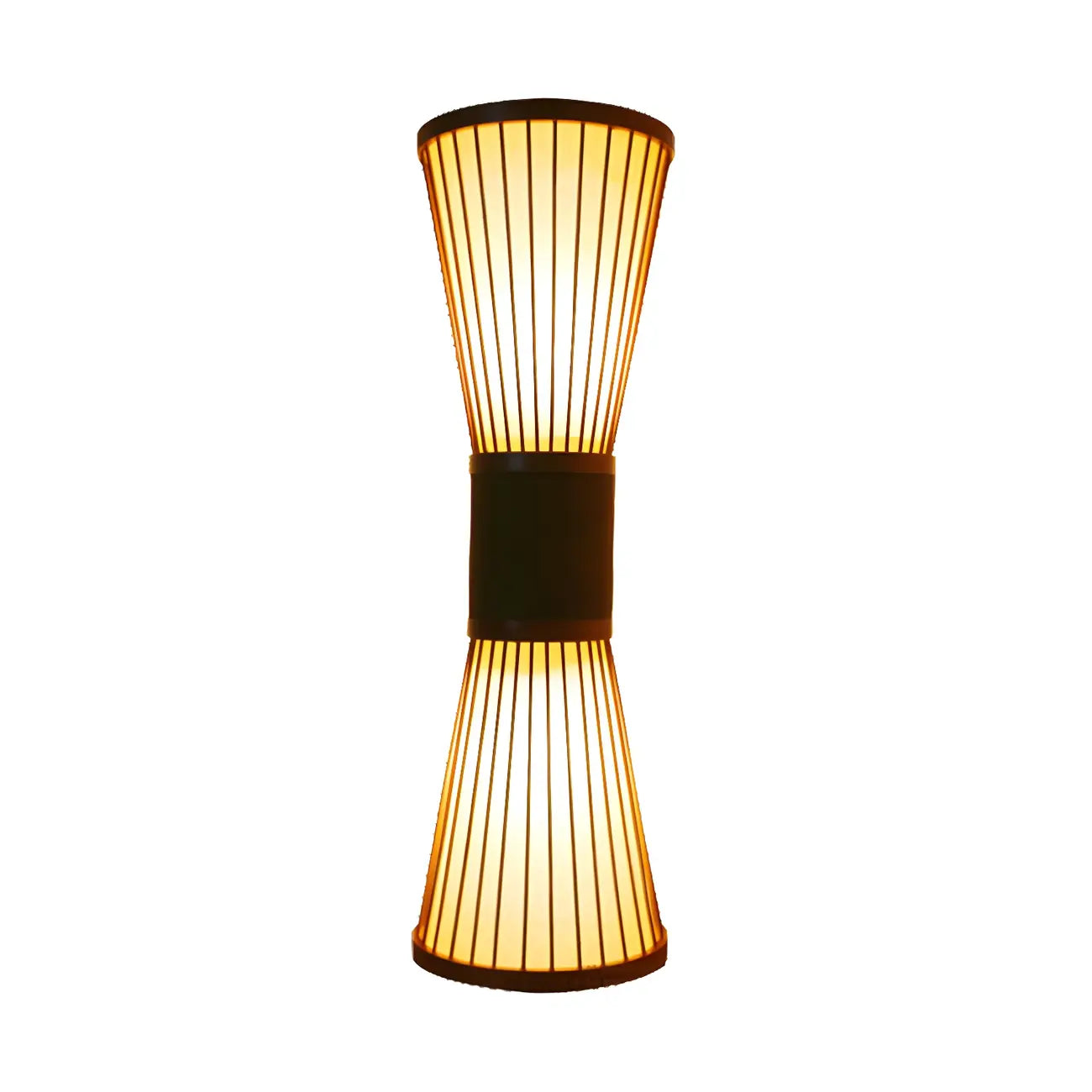 Applique murale extérieure LED 23,5 cm en bambou brun avec 2 lumières