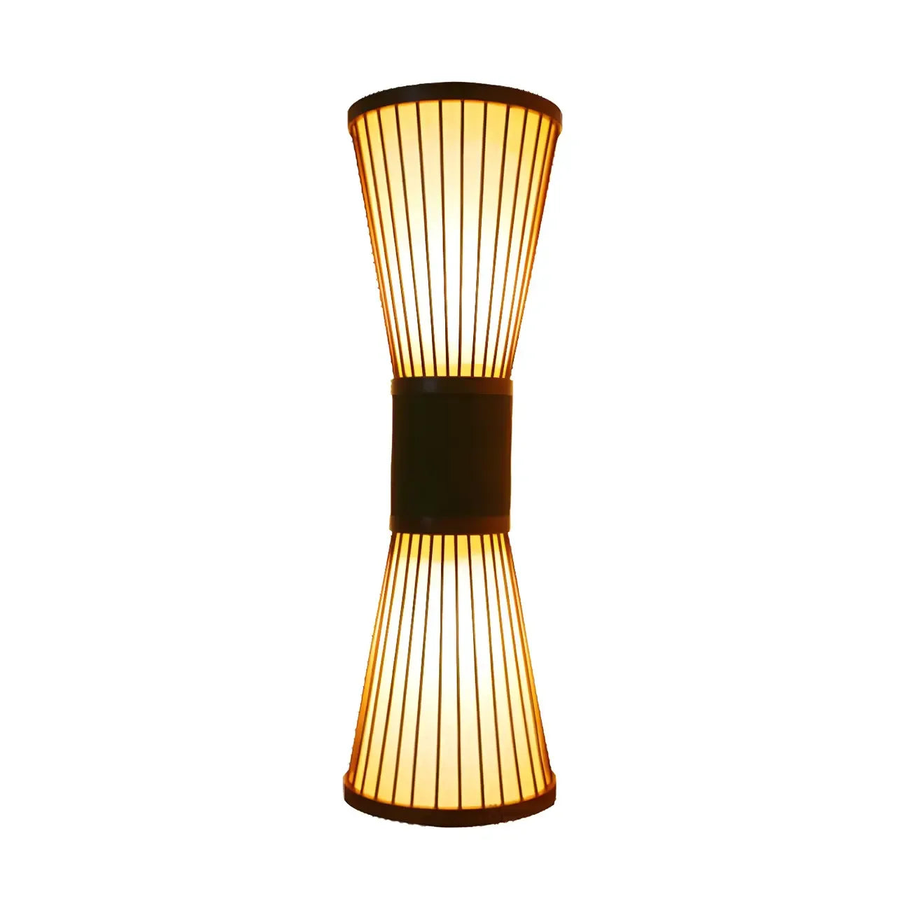 Applique murale extérieure LED 23,5 cm en bambou brun avec 2 lumières