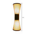 Applique murale extérieure LED 23,5 cm en bambou brun avec 2 lumières