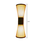 Applique murale extérieure LED 23,5 cm en bambou brun avec 2 lumières