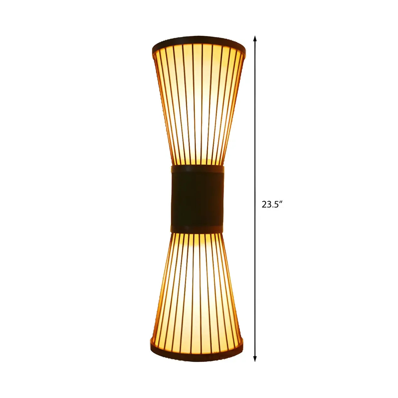 Applique murale extérieure LED 23,5 cm en bambou brun avec 2 lumières