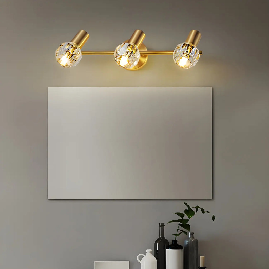 Applique murale en cuivre durable avec globe pour salle de bain