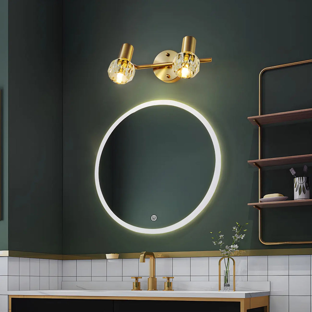 Applique murale en cuivre durable avec globe pour salle de bain