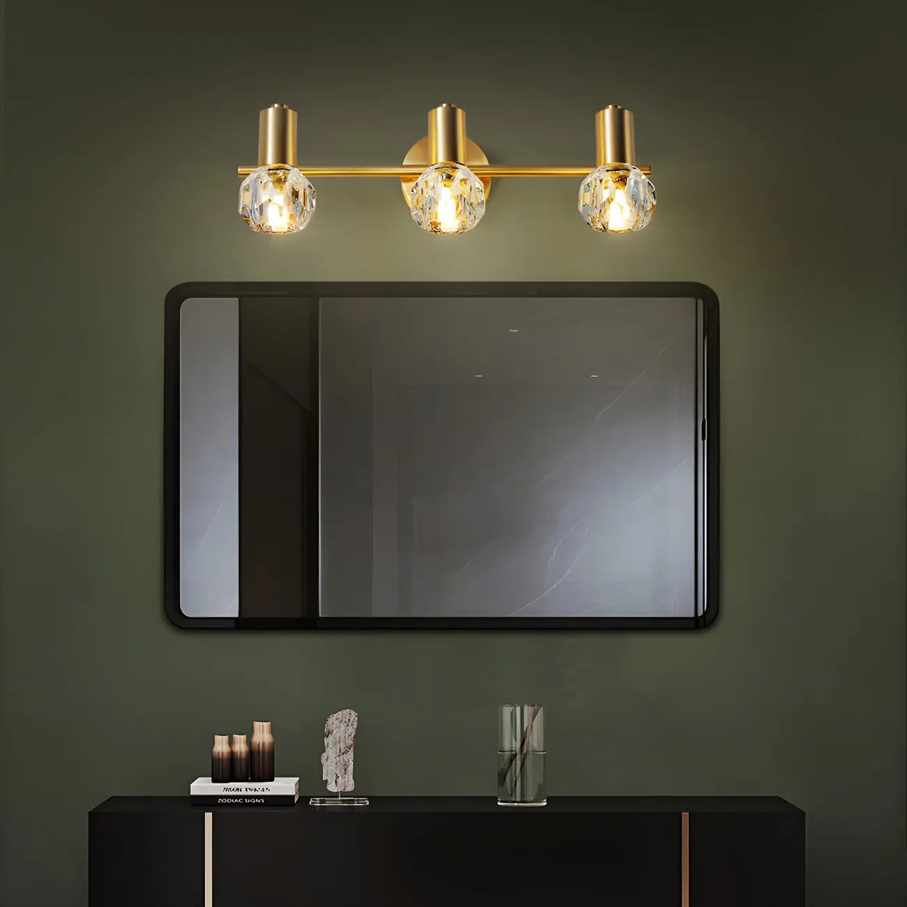 Applique murale en cuivre durable avec globe pour salle de bain