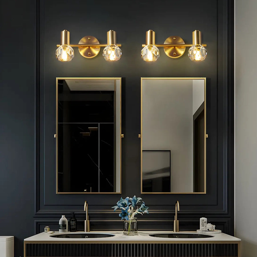 Applique murale en cuivre durable avec globe pour salle de bain