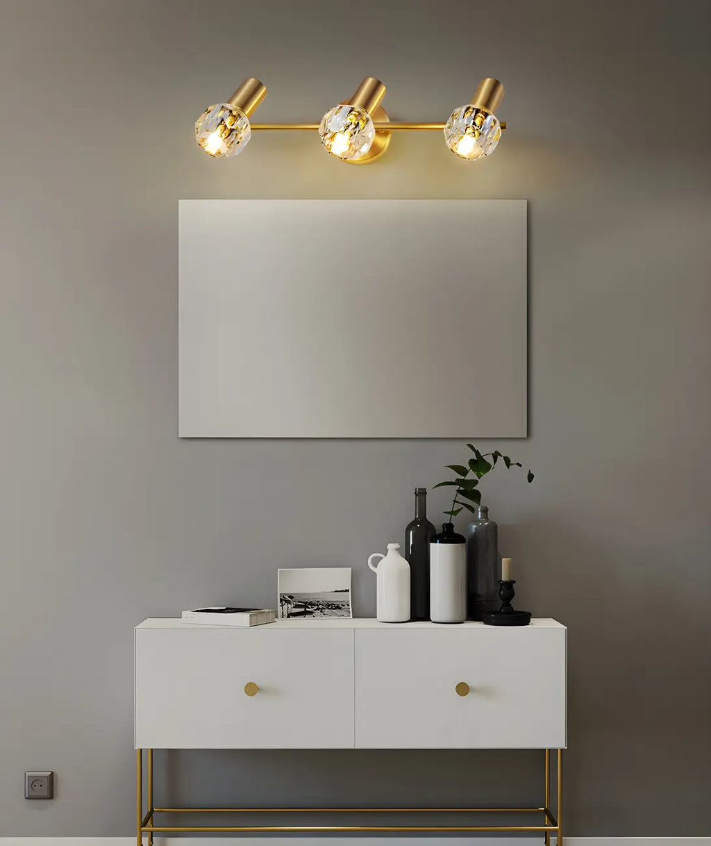 Applique murale en cuivre durable avec globe pour salle de bain
