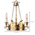 Lustre royal en fer forgé à couronne dorée