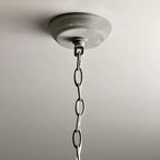 Lampadario a gabbia in ferro grigio anticato portacandele