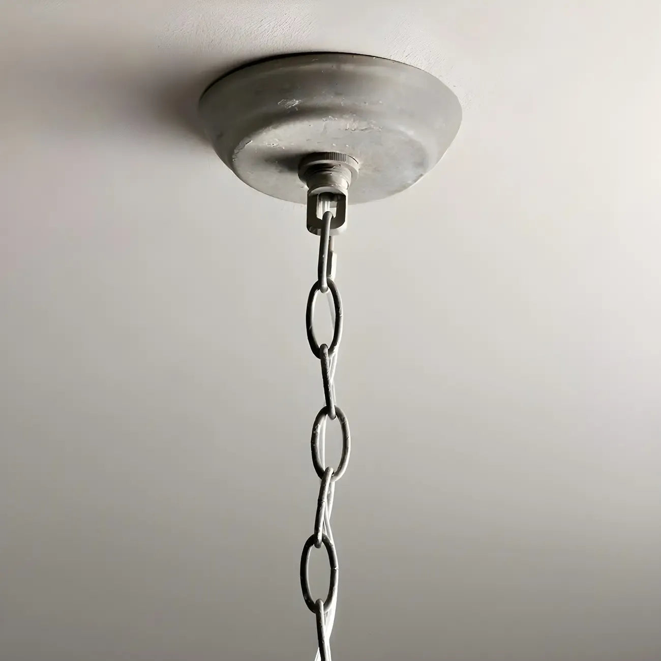 Lampadario a gabbia in ferro grigio anticato portacandele