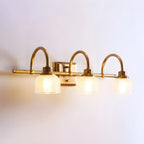 Appliques de salle de bain en laiton glamour avec abat-jour en verre prismatique