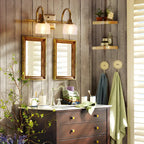 Appliques de salle de bain en laiton glamour avec abat-jour en verre prismatique