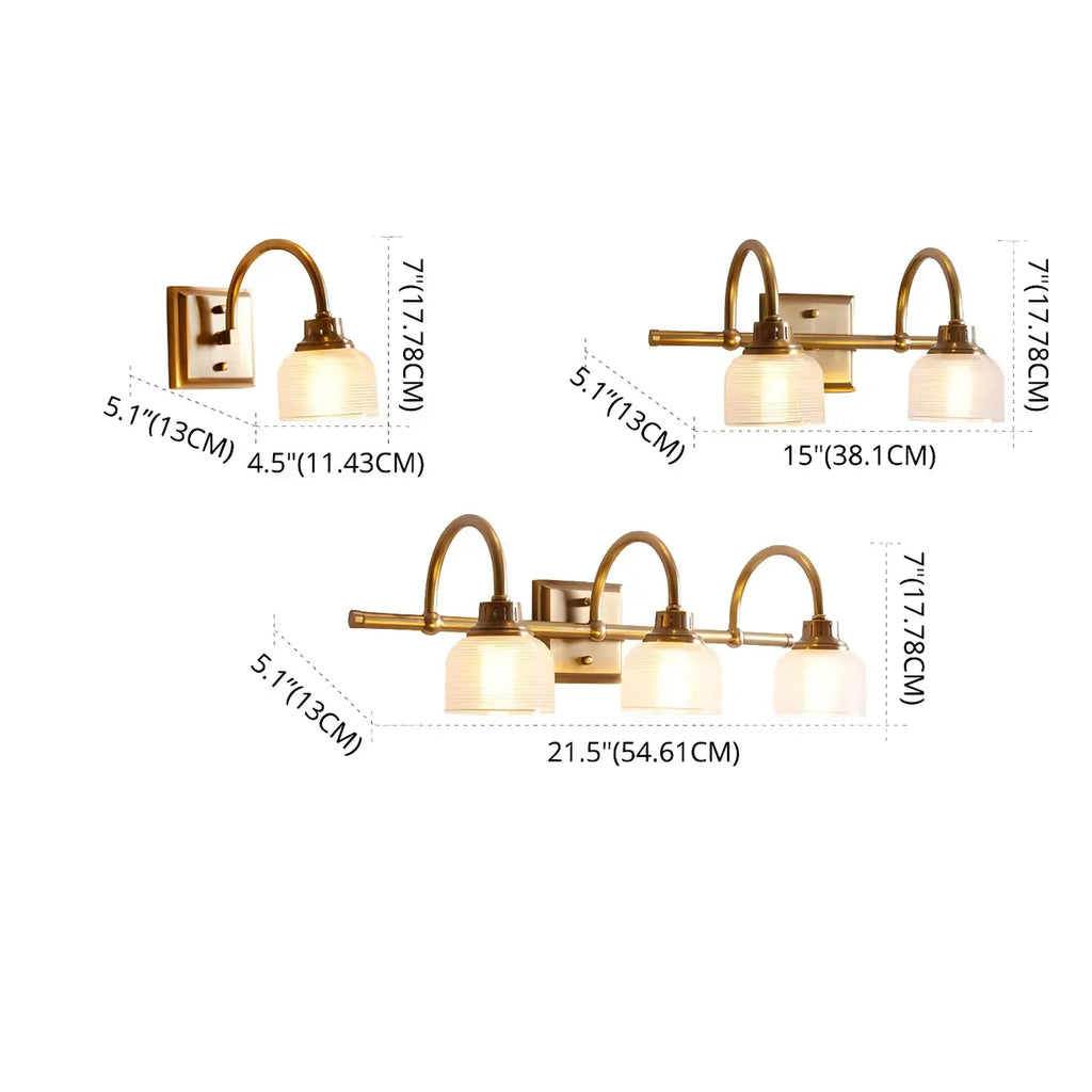 Appliques de salle de bain en laiton glamour avec abat-jour en verre prismatique