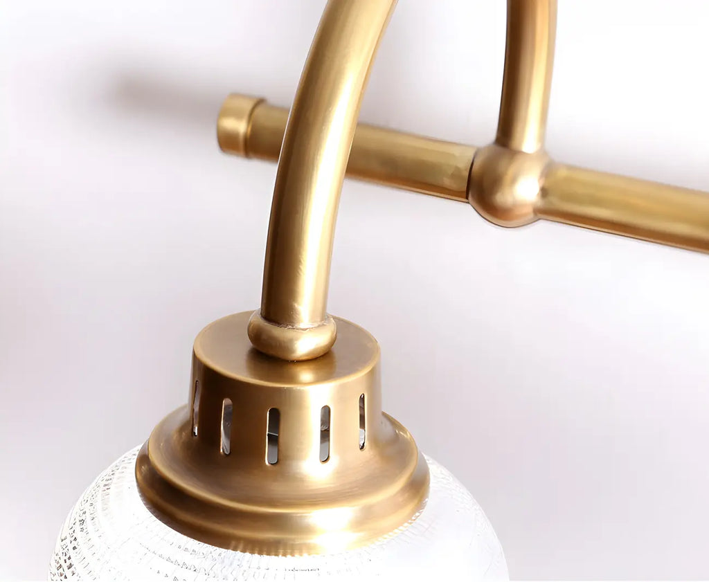 Appliques de salle de bain en laiton glamour avec abat-jour en verre prismatique